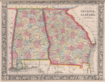 County map of Georgia and Alabama.