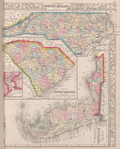 County map of North Carolina, Map of South Carolina, County map of Florida ; Map of Charleston Harbor [inset].