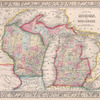 County map of Michigan, and Wisconsin.