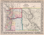 Map of Oregon, Washington and part of Idaho.