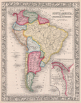 Map of South America, showing its political divisions ; Map showing the proposed Atrato-inter-oceanic canalroutes, for connecting the Atlantic and Pacific oceans [inset].