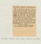 Henry James [Novelist]