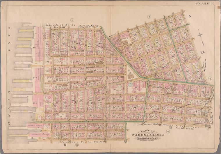 Plate 2: [Bounded by Clark Street, Fulton Street, Tillary Street, Gold ...