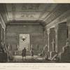 Stanze sotterranee dov'erano custoditi i tesori reali. Scena eseguita pel ballo grande Sesostri, inventato, e posto scene dell'I. R. Teatro alla Scala, dal Sigr. Salvatore Taglioni, l'autunno dell'anno 1824. A. Sanquirico inv. C. Sanquirico inc.