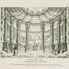 Ballo I Titani, atto V. Trono di Giove. Fra lo splendor del inconcusso trono siede maestosamente il somno Giove. Progr. Castellini inc. [after a set design by Sanquirico]