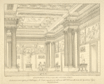 Appartamento nella casa del console Murena. Questa scena venne eseguita pel ballo tragico, La vestale, composto, e posto sulle scene dell'I. R. Teatro alla Scala dal Sig. Salvatore Viganò.  Nella primavera dell'anno 1818.  A. Sanquirico inv. e dip. G. Durelli inc.