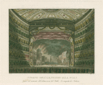 Interno dell' I. R. Teatro alla Scala preso nel momento dell'ultima scena del ballo, La conquista di Malacca. G. B. inc.  Angeli acq. [after a set design by Sanquirico]