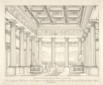 Sala d'udienza nella reggia d'Egisto. Scena eseguita pel ballo tragico Oreste di composizione del Sig. Gio. Galzerani, e dal medo. posto sulle scene dell'I. R. Teatro alla Scala di Milano, il carnevale dell'anno 1826. A. Sanquirico inv. e dip.  C. Giani inc.
