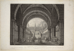 Atrio nel castello di Fotheringay. Scena eseguita pel ballo tragico Maria Stuarda, inventato dal Sig. Giovanni Galzerani e posto sulle scene dell'I. R. Teatro alla Scala, il carnevale dell'anno 1826. A Sanquirico inv. e dip. Raineri inc.