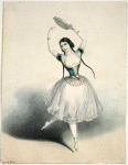 Carlotta Grisi written in ink. Lithograph printed by W. Kohler.