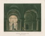 Tempio sotterraneo. Ballo, Maometto. Stucchi inc. Angeli acq. [after a set design by Sanquirico]