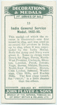 India General Service medal, 1852-95.