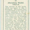 Abyssinia medal, 1867-8.