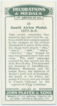 South Africa medal, 1877-8-9.