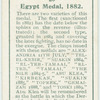 Egypt medal, 1882.