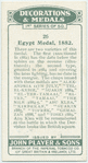 Egypt medal, 1882.