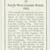 N.W. Canada medal, 1885.
