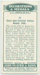 East & Central Africa medal, 1899.