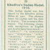 Khedive's Sudan medal, 1910.