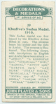 Khedive's Sudan medal, 1910.