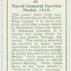 Naval General Service medal, 1915.