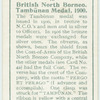 British North Borneo. Tambunan medal, 1900.