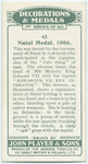Natal medal, 1906.