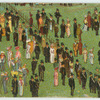 Spectators and band