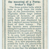 Do you know the meaning of a pawnbroker's sign?