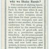 Do you know why we shake hands?