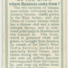 Do you know where bananas come from?