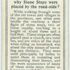 Do you know why stone steps were placed by the road-side?