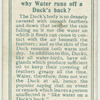 Do you know why water runs of a duck's back?