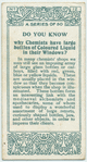 Do you know why chemists have large bottles of coloured liquid in their windows?