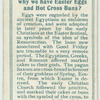 Do you know why we have Easter eggs and hot cross buns?
