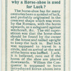 Do you know why a horse-shoe is used for good luck?