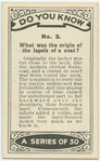 What was the origin of the lapels of a coat?
