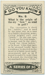 What is the origin of the cry "fore" as used in golf?