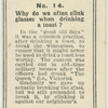 Why do we clink glasses while drinking a toast?