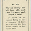 Why are railway lines laid down with small gaps between each couple of rails?