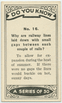 Why are railway lines laid down with small gaps between each couple of rails?