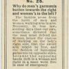 Why do men's garments button towards the right and women's to the left?
