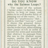 Do you know why the salmon leaps?