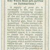 Do you know why white mice are carried on submarines?