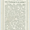 Do you know why foolscap is so called?