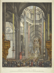 Interior de la Catedral de México. En el dia 26 de Abril del año de 1855 en que se celebró en ella la Declaracion Dógmatica de la Inmaculada Concepcion de María Santisima.