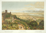 El Valle de México, tomado desde las alturas de Chapultepec = La Vallée de Mexico, prise des hauteurs de Chapultepec = View of the Valley of Mexico, taken from the heights of Chapultepec.