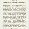Do you know why "Costermonger"?