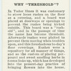 Do you know why "threshold?"