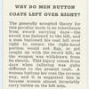 Do you know why do men button coats left over right?